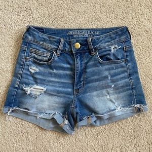 [AE] Hi-Rise Shortie Denim Shorts